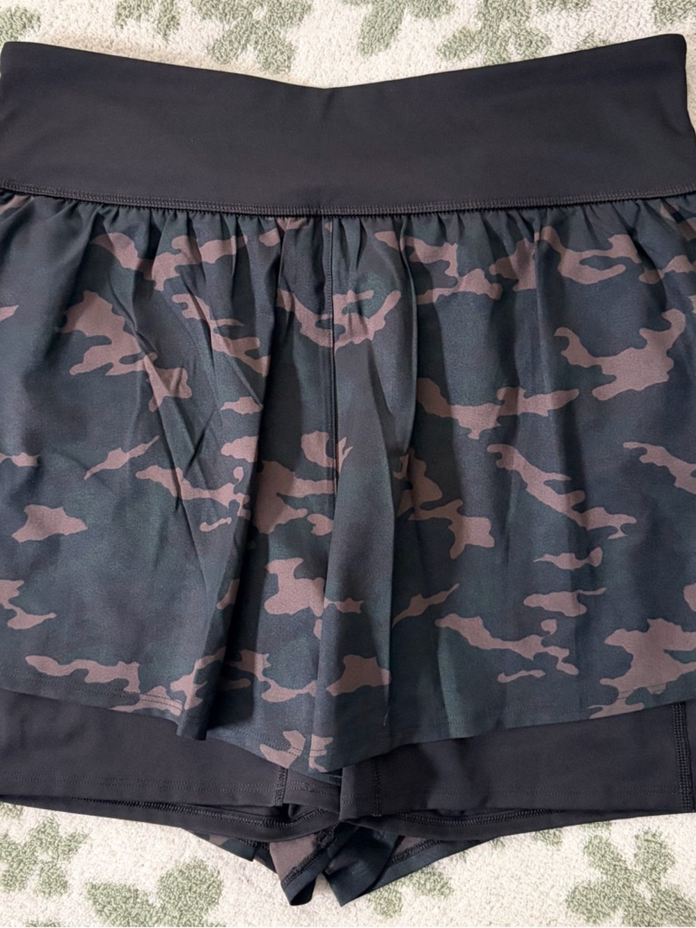 SPANX Black and Brown Camo Athletic Skort Shorts